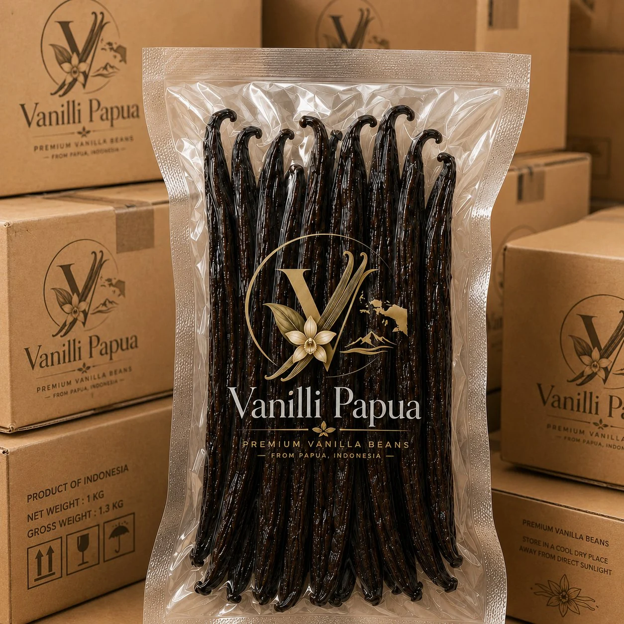 Papua Gourmet Vanilla — premium cured vanilla beans